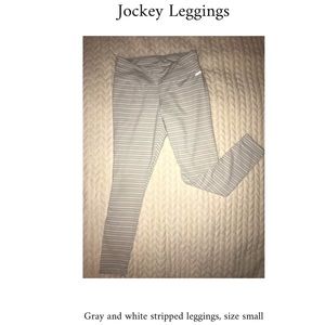 Jockey Grey and White Stripped Leggings